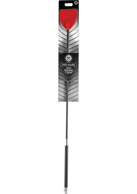 Master Series Red Mare Leather Riding Crop - Red