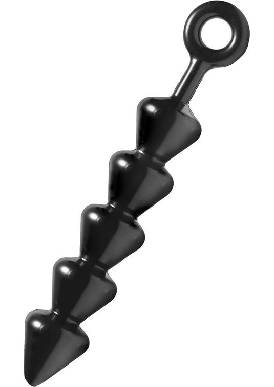 Master Series Spades XL Anal Beads - Black - Large/XLarge