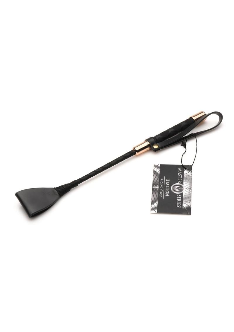 Load image into Gallery viewer, Master Series Stallion Riding Crop - Black - 12in
