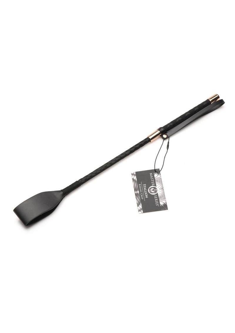 Load image into Gallery viewer, Master Series Stallion Riding Crop - Black - 18in
