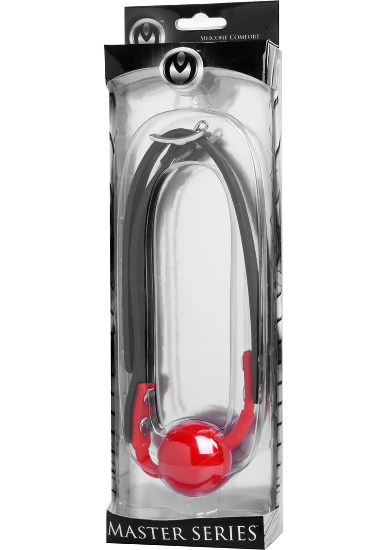 Load image into Gallery viewer, Master Series The Hush Gag Silicone Comfort Ball Gag - Red
