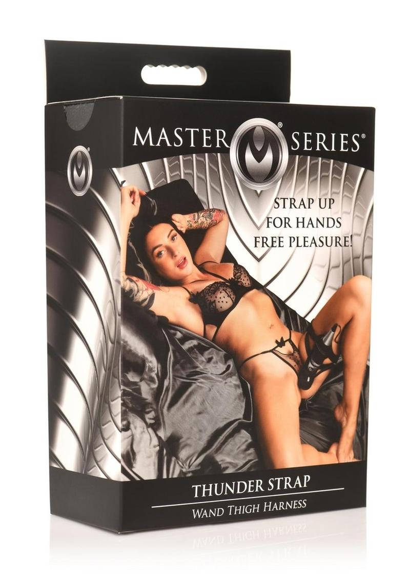 Load image into Gallery viewer, Master Series Thunder Strap Wand Thigh Harness - Black
