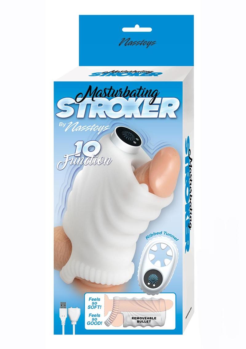 Load image into Gallery viewer, Masturbating Stroker Silicone Rechargeable Masturbator - White
