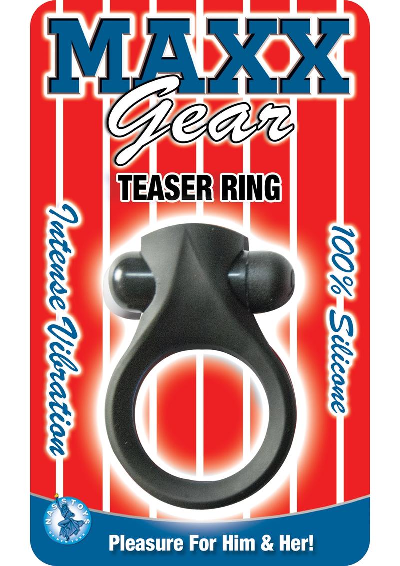 Load image into Gallery viewer, Maxx Gear Teaser Ring Silicone Vibrating Cock Ring - Black
