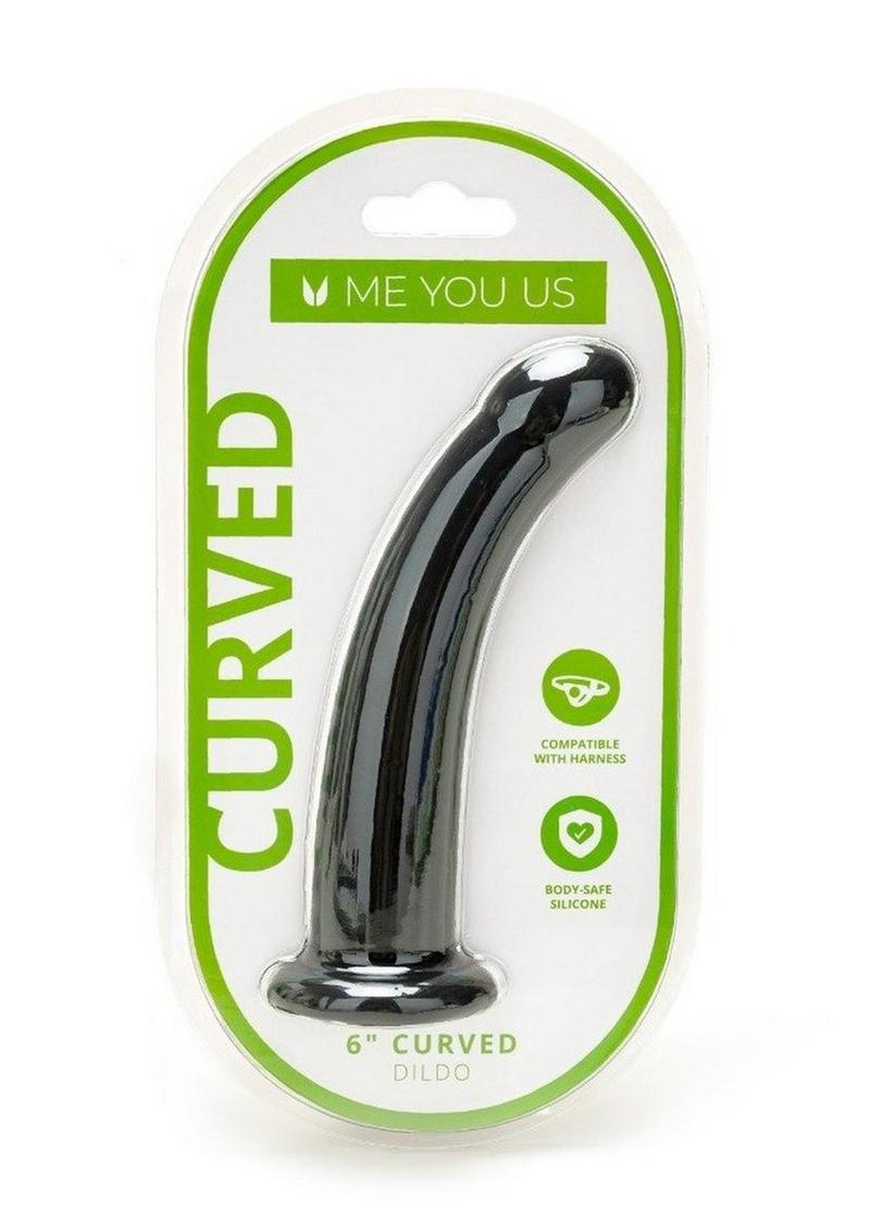 Load image into Gallery viewer, ME YOU US Black Curved Silicone Dildo - Black - 6in
