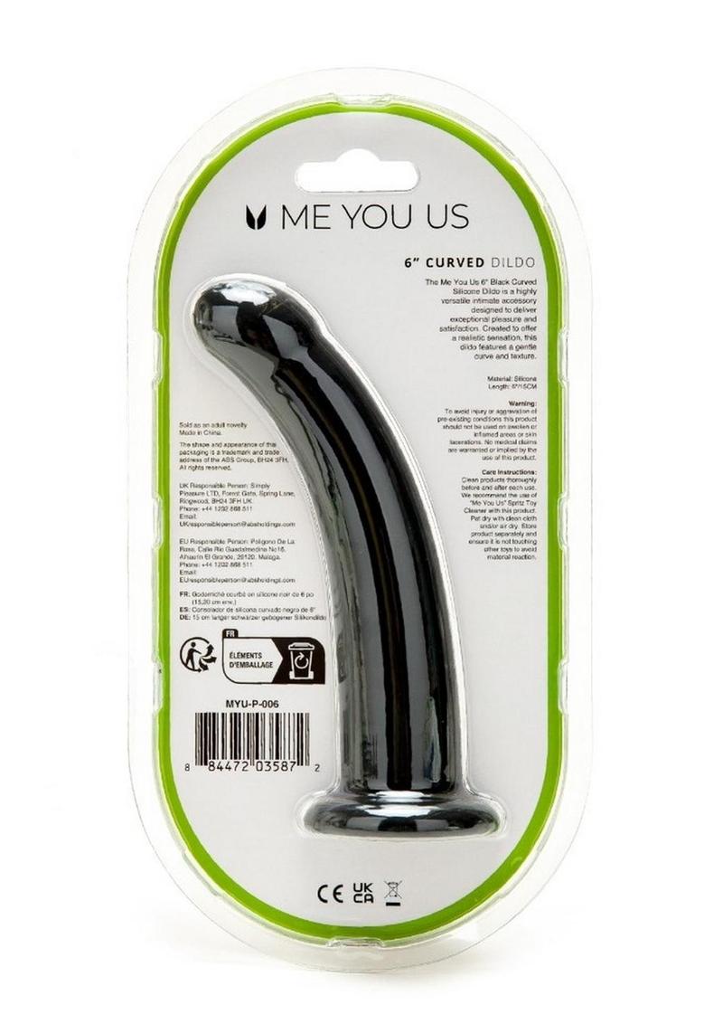 Load image into Gallery viewer, ME YOU US Black Curved Silicone Dildo
