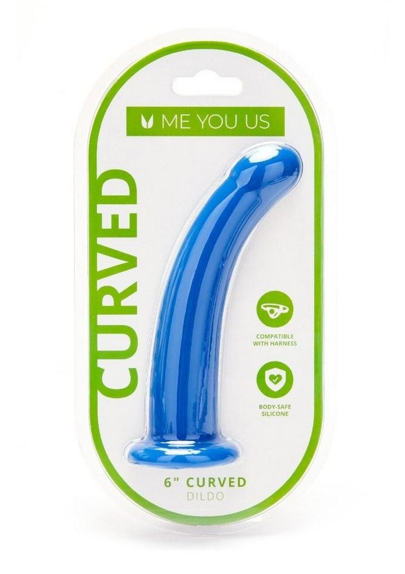 Load image into Gallery viewer, ME YOU US Blue Curved Silicone Dildo - Blue - 6in
