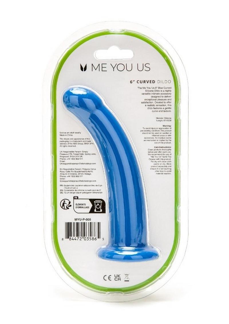 Load image into Gallery viewer, ME YOU US Blue Curved Silicone Dildo
