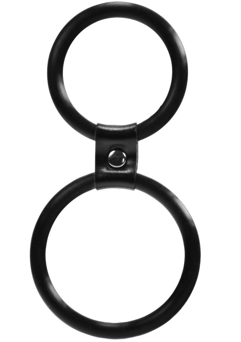 Load image into Gallery viewer, ME YOU US Dual Ring Silicone Cock Ring - Black
