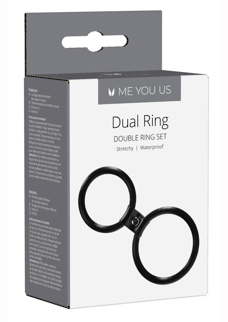 Load image into Gallery viewer, ME YOU US Dual Ring Silicone Cock Ring - Black
