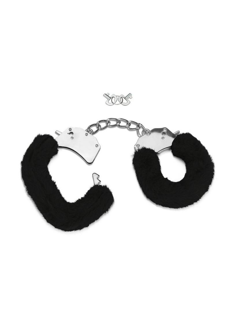 Load image into Gallery viewer, ME YOU US Furry Handcuffs - Black/Silver
