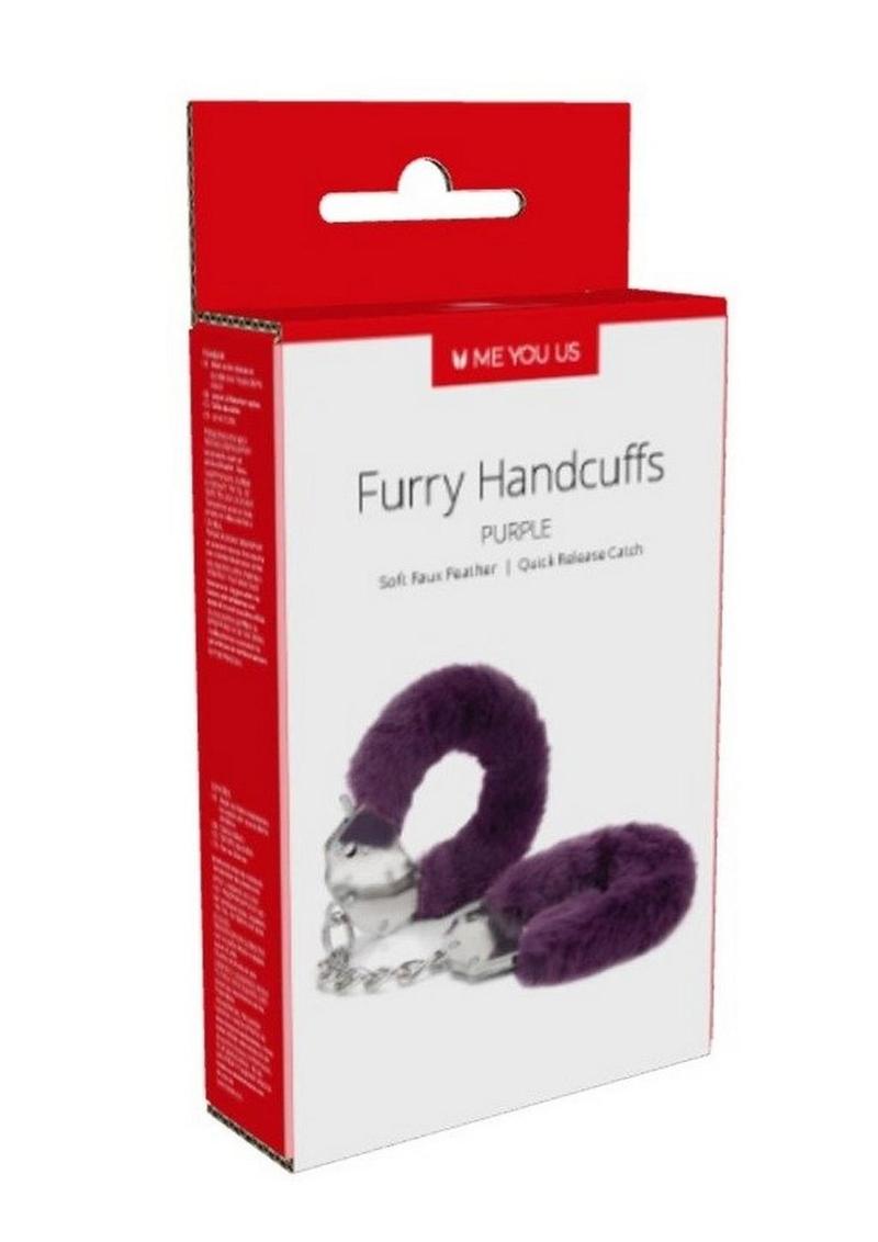 Load image into Gallery viewer, ME YOU US Furry Handcuffs - Purple/Silver
