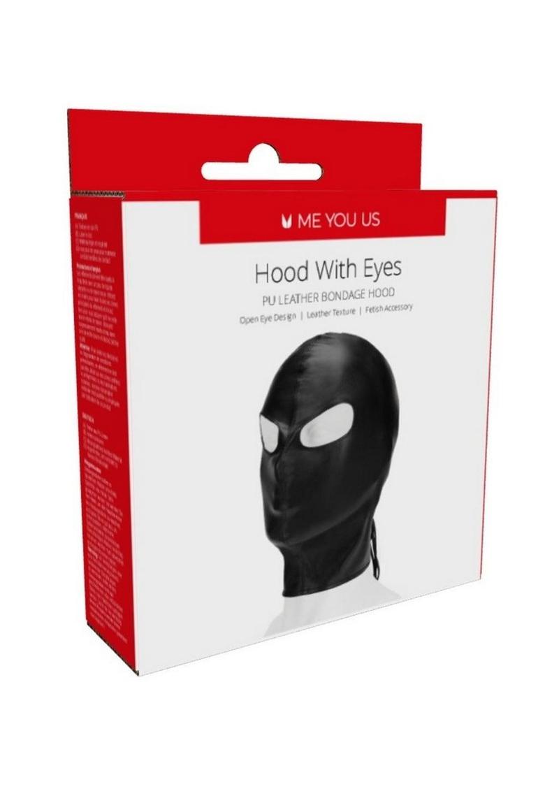 Load image into Gallery viewer, ME YOU US Hood with Eyes Pu Leather Bondage Hood - Black
