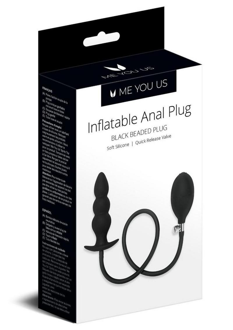 Load image into Gallery viewer, ME YOU US Inflatable Silicone Anal Beaded Plug - Black
