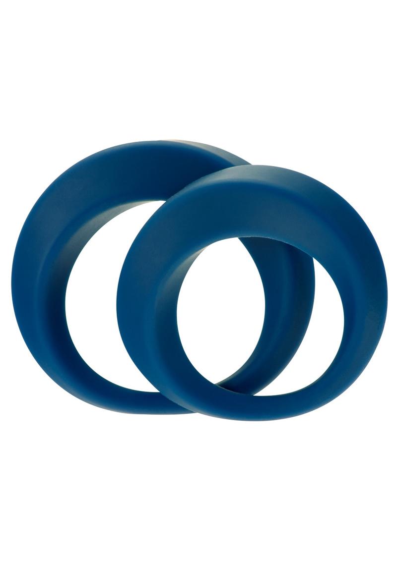 Load image into Gallery viewer, ME YOU US Perfect Twist Silicone Cock Ring - Blue - 2 Piece Set/Set
