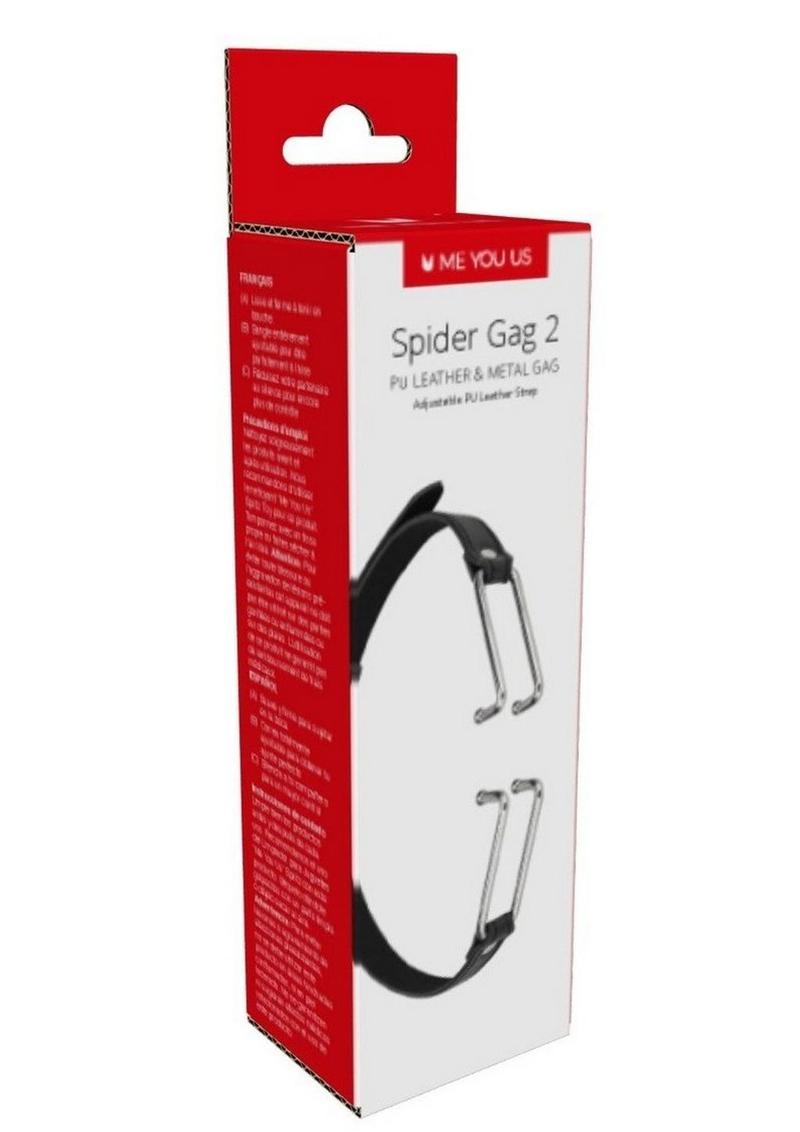 Load image into Gallery viewer, ME YOU US Spider Gag 2 Pu Leather and Metal Adjustable Strap Gag - Black/Silver
