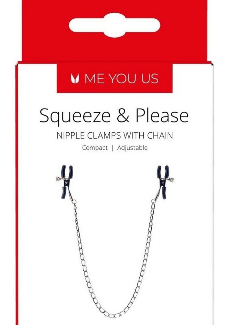 Load image into Gallery viewer, ME YOU US Squeeze and Please Adjustable Nipple Clamps with Chain
