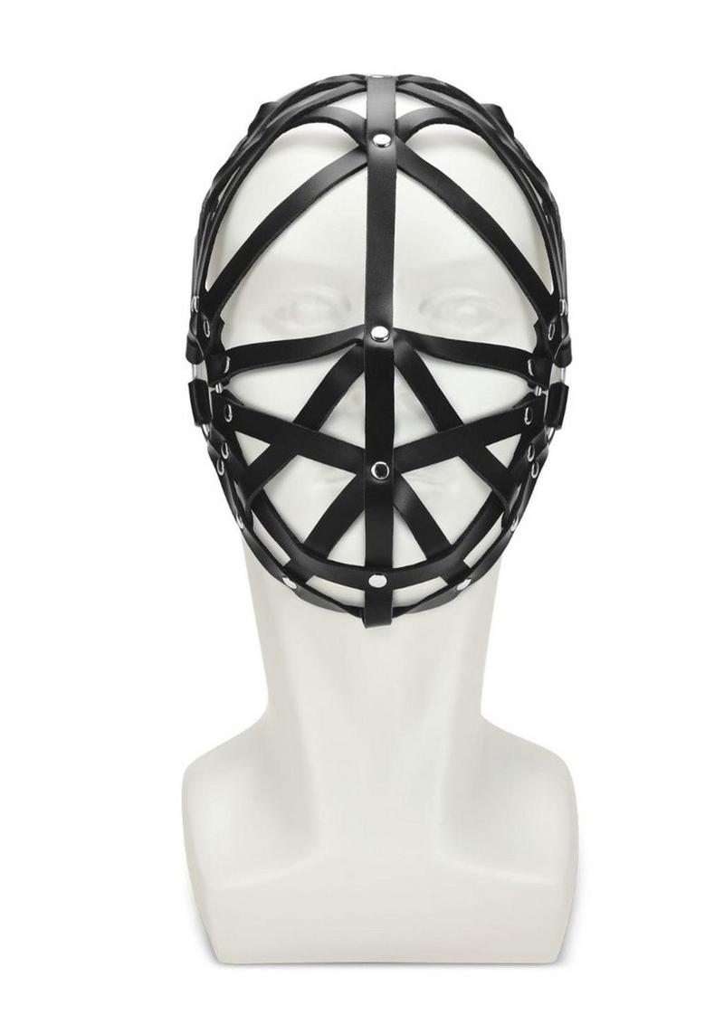 Load image into Gallery viewer, ME YOU US Web Hood Pu Leather Bondage Hood
