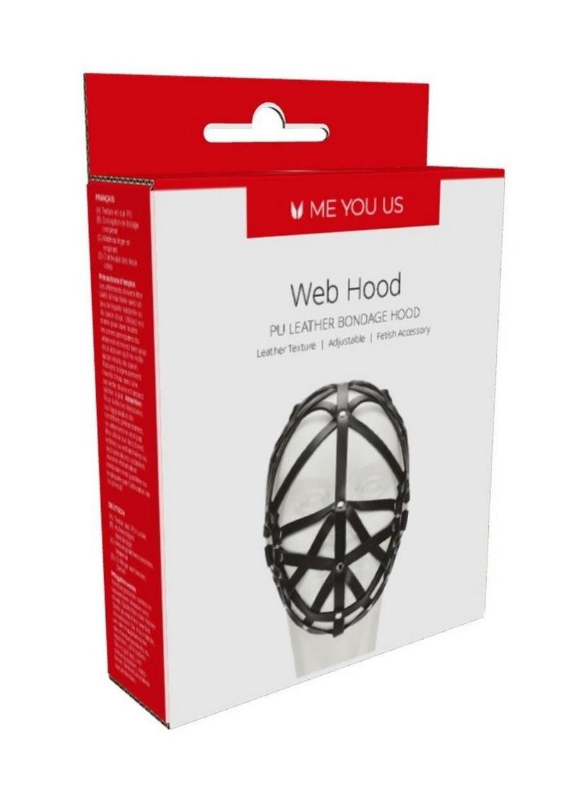 Load image into Gallery viewer, ME YOU US Web Hood Pu Leather Bondage Hood - Black
