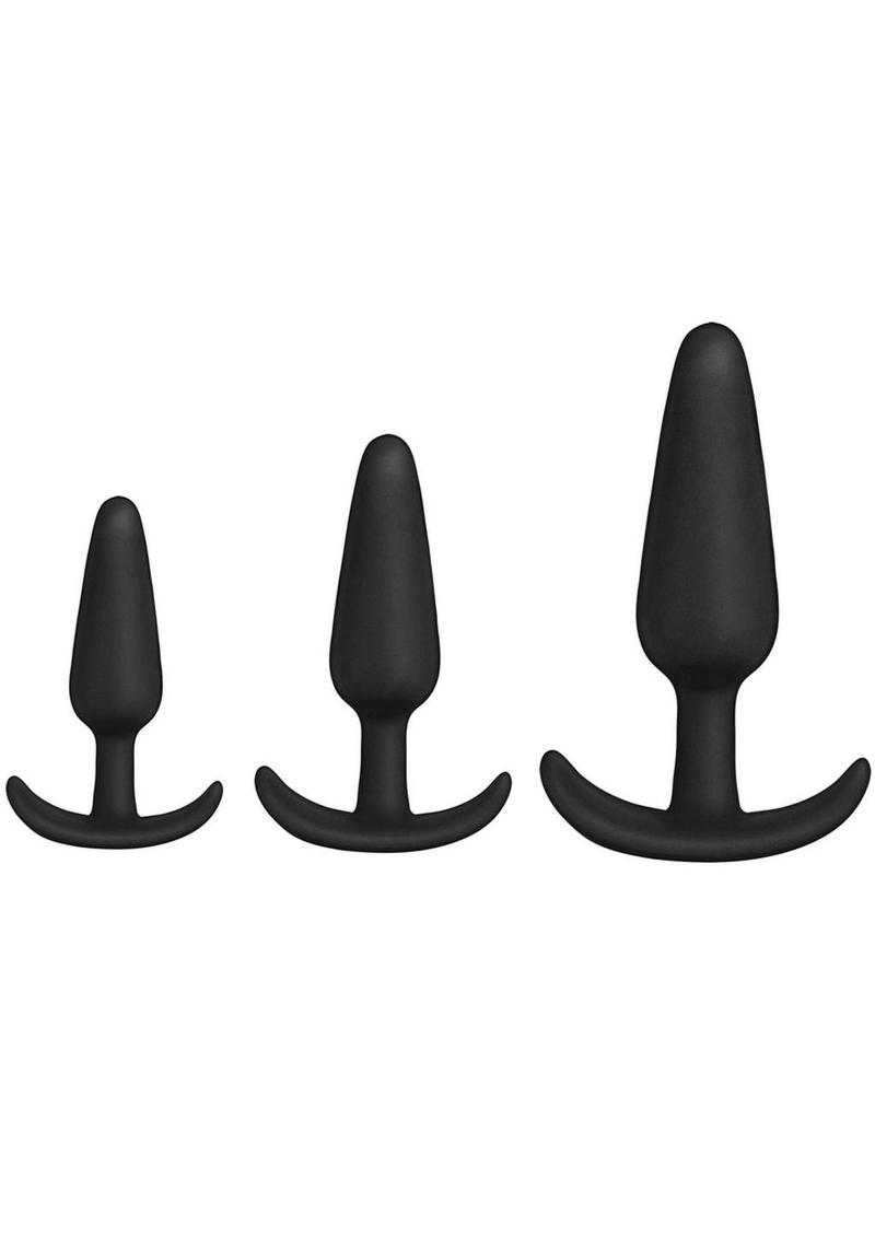 Load image into Gallery viewer, Merci Anal Essentials Silicone Trainer - Black - 3 Piece/Set
