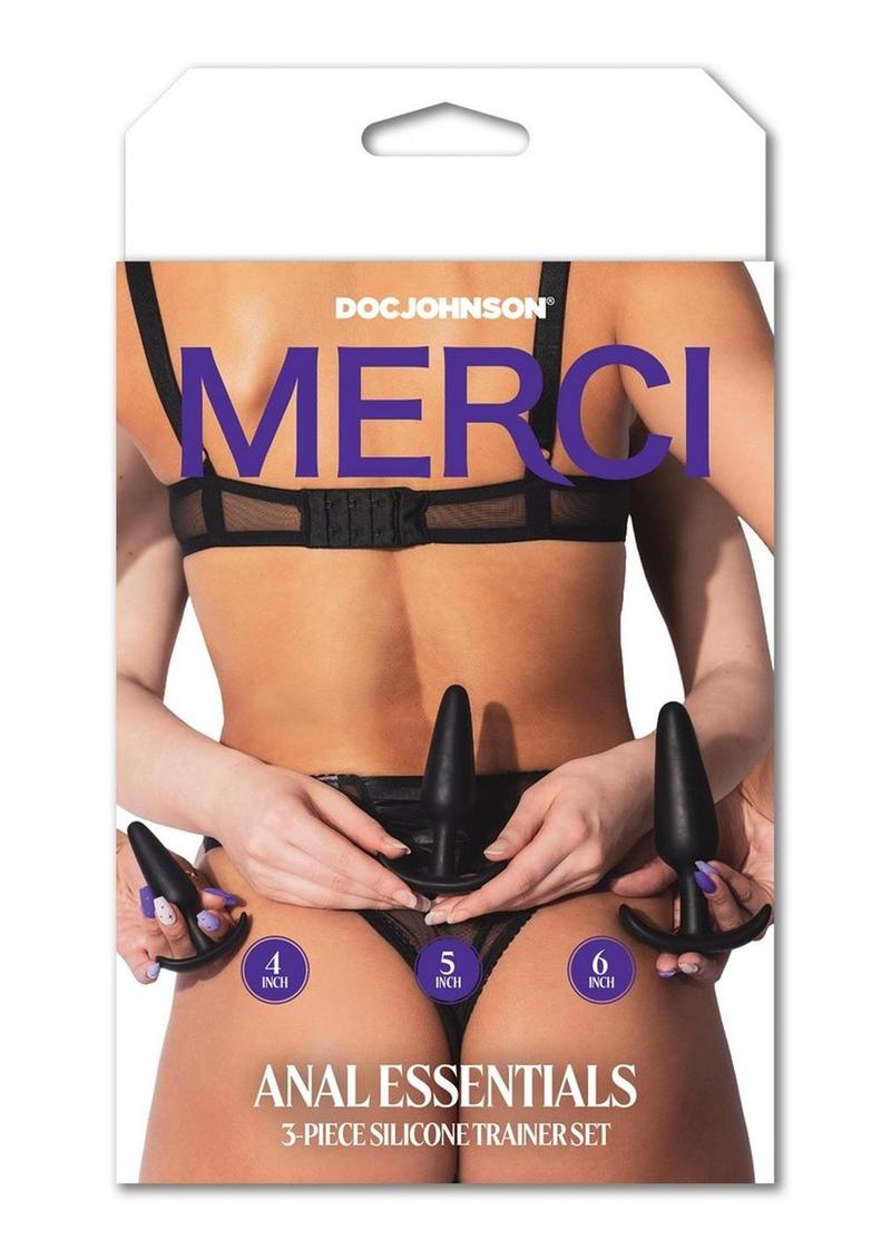 Load image into Gallery viewer, Merci Anal Essentials Silicone Trainer - Black - 3 Piece/Set
