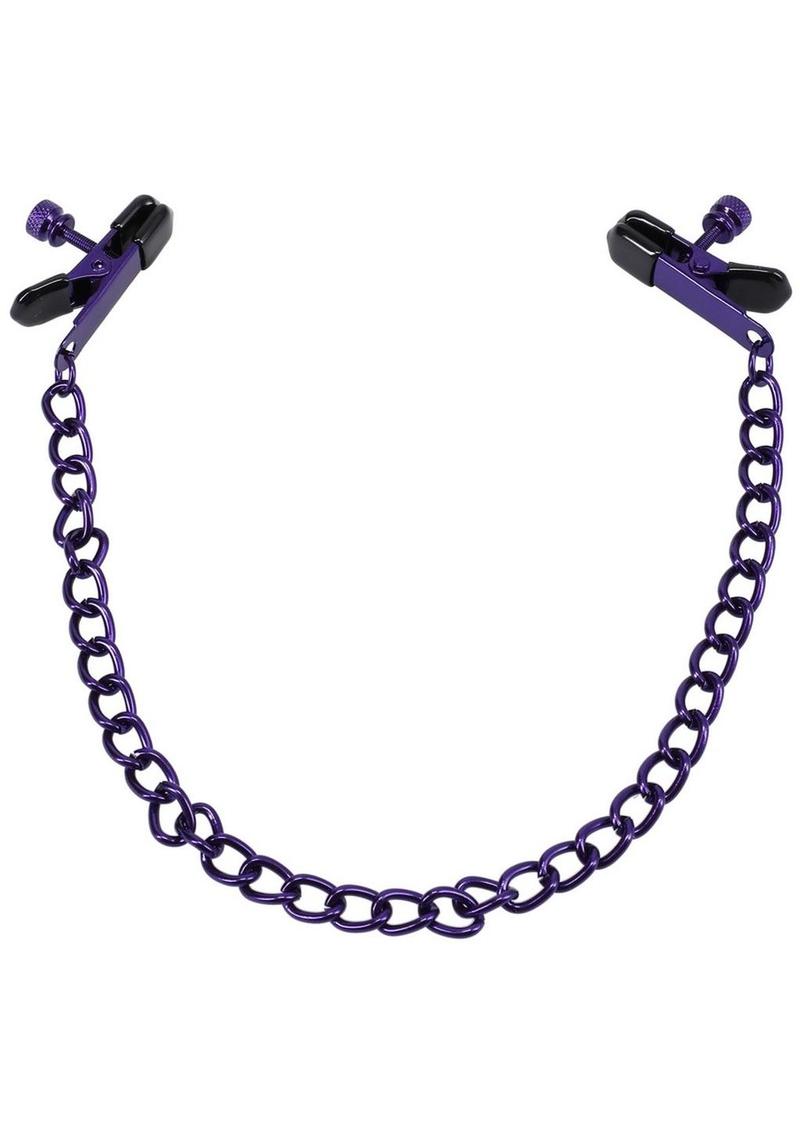 Load image into Gallery viewer, Merci Chained Up Nipple Clamps - Purple
