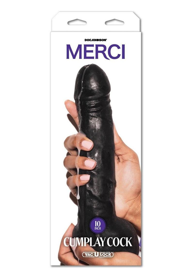 Load image into Gallery viewer, Merci Dual Density Ultraskyn Squirting Cumplay Cock with Removable Vac-U-Lock Suction Cup - Chocolate
