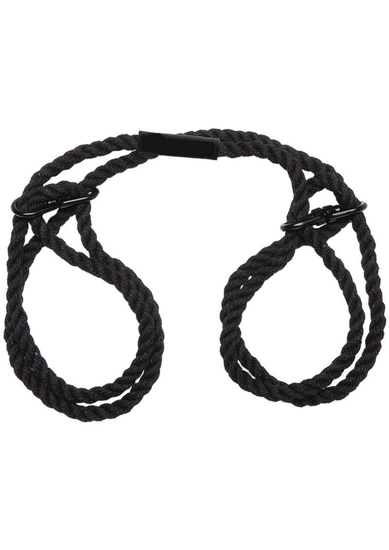 Load image into Gallery viewer, Merci Hogtied Bind and Tie 6mm Hemp Wrist Or Ankle Cuffs - Black
