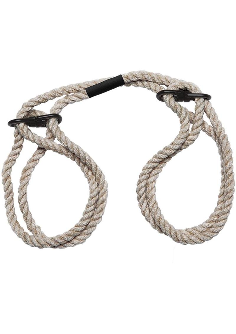 Load image into Gallery viewer, Merci Hogtied Bind and Tie 6mm Hemp Wrist Or Ankle Cuffs - Tan
