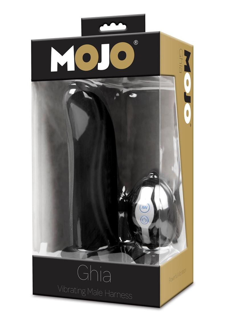 Load image into Gallery viewer, Mojo Ghia Silicone Vibrating Adjustable Male Harness Dildo with Remote Control - Black
