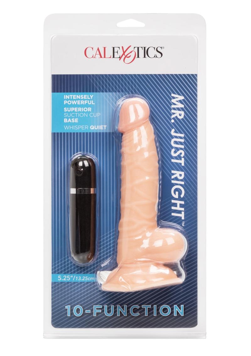 Load image into Gallery viewer, Mr Just Right Vibrating Dildo with Bullet - Vanilla - 5.25in
