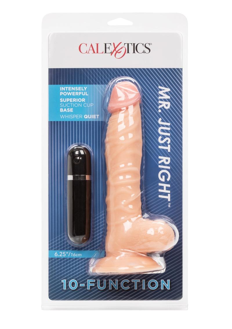 Load image into Gallery viewer, Mr Just Right Vibrating Dildo with Bullet - Vanilla - 6.25in
