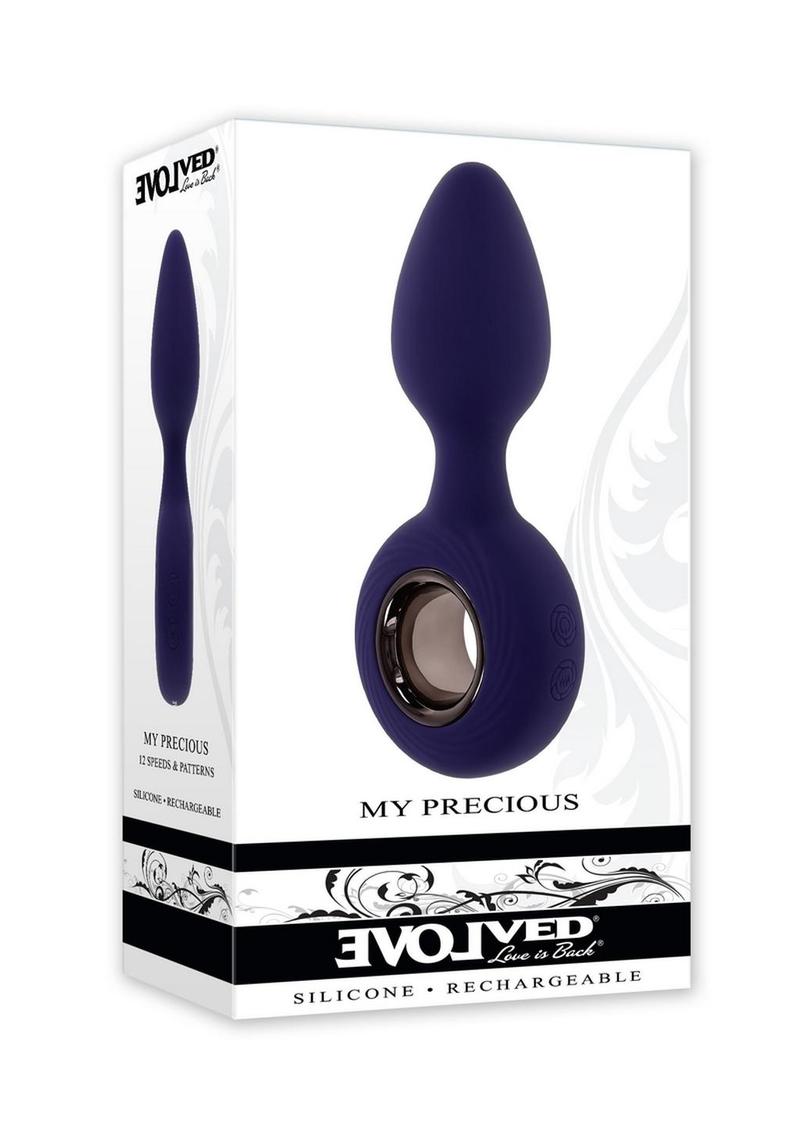 Load image into Gallery viewer, My Precious Rechargeable Silicone Anal Plug - Purple
