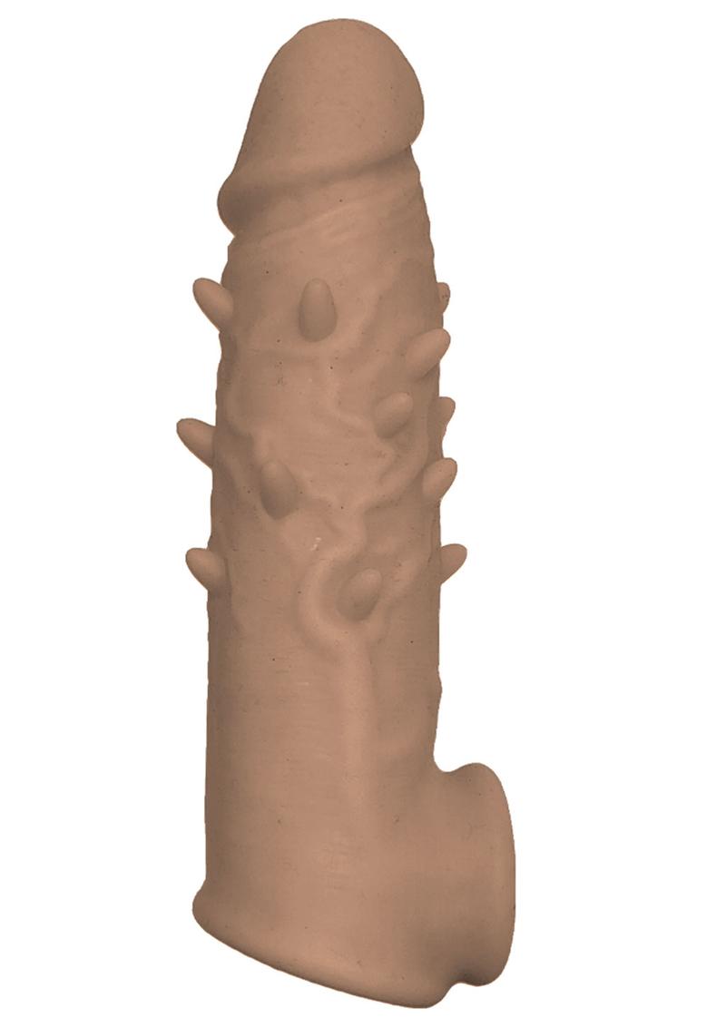 Load image into Gallery viewer, Natural Realskin Spiked Vibrating Penis Xtender - Brown
