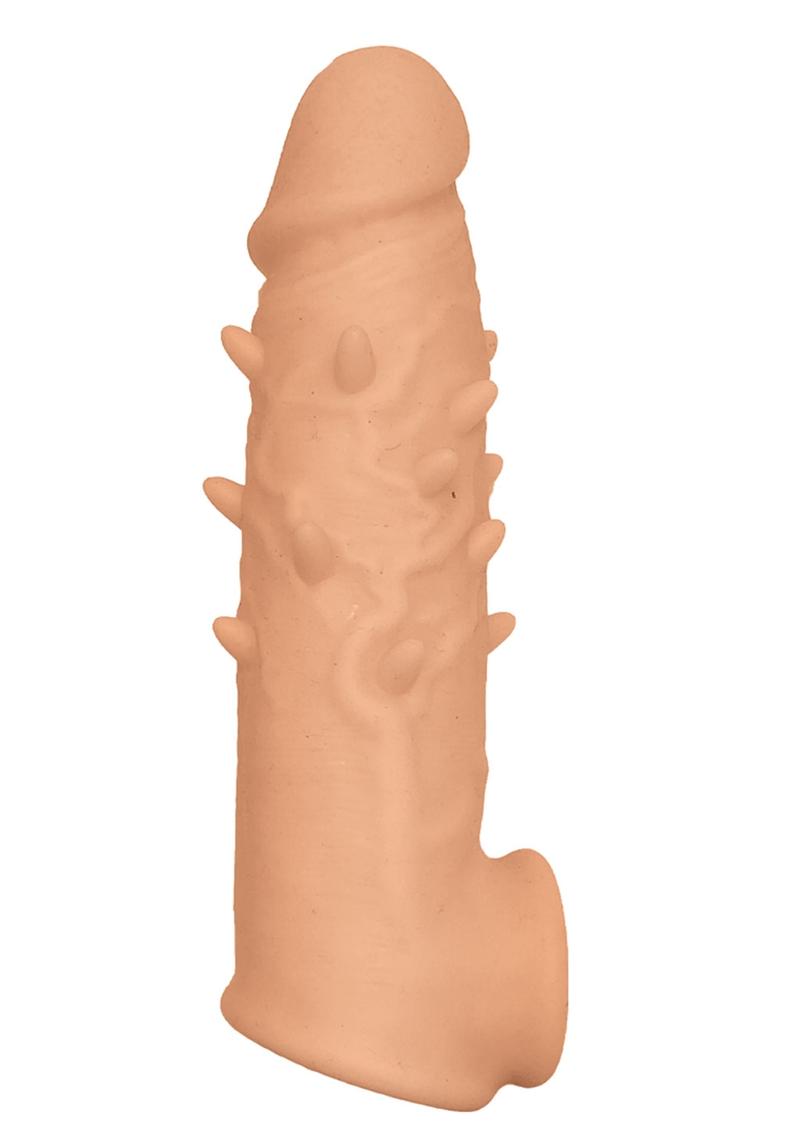 Load image into Gallery viewer, Natural Realskin Spiked Vibrating Penis Xtender - White
