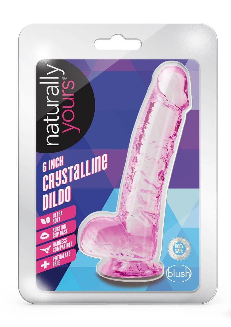 Load image into Gallery viewer, Naturally Yours Crystalline Dildo - Pink/Rose - 6in
