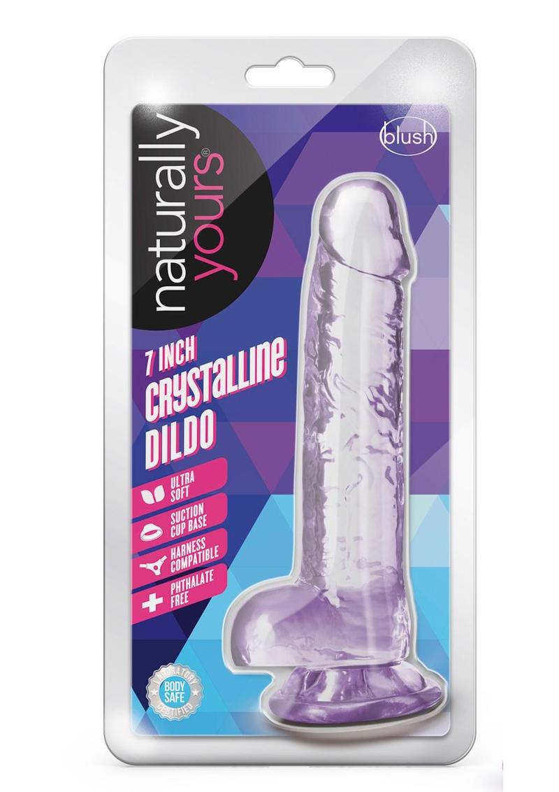 Load image into Gallery viewer, Naturally Yours Crystalline Dildo 7in - Amethyst - Purple
