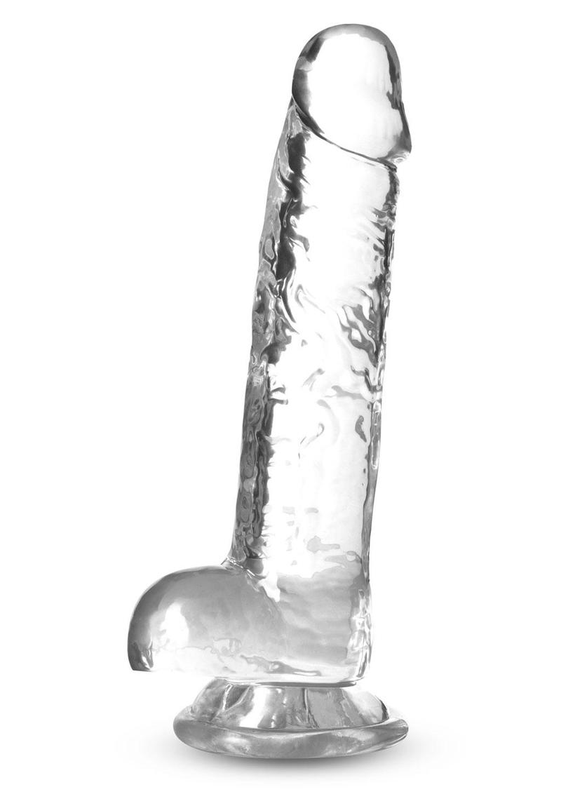 Load image into Gallery viewer, Naturally Yours Crystalline Dildo - Clear/Diamond - 7in
