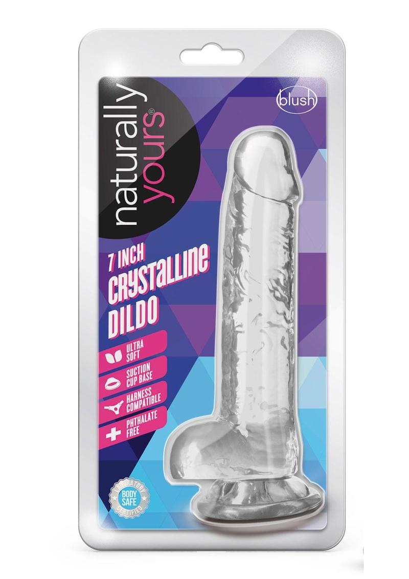 Load image into Gallery viewer, Naturally Yours Crystalline Dildo - Clear/Diamond - 7in
