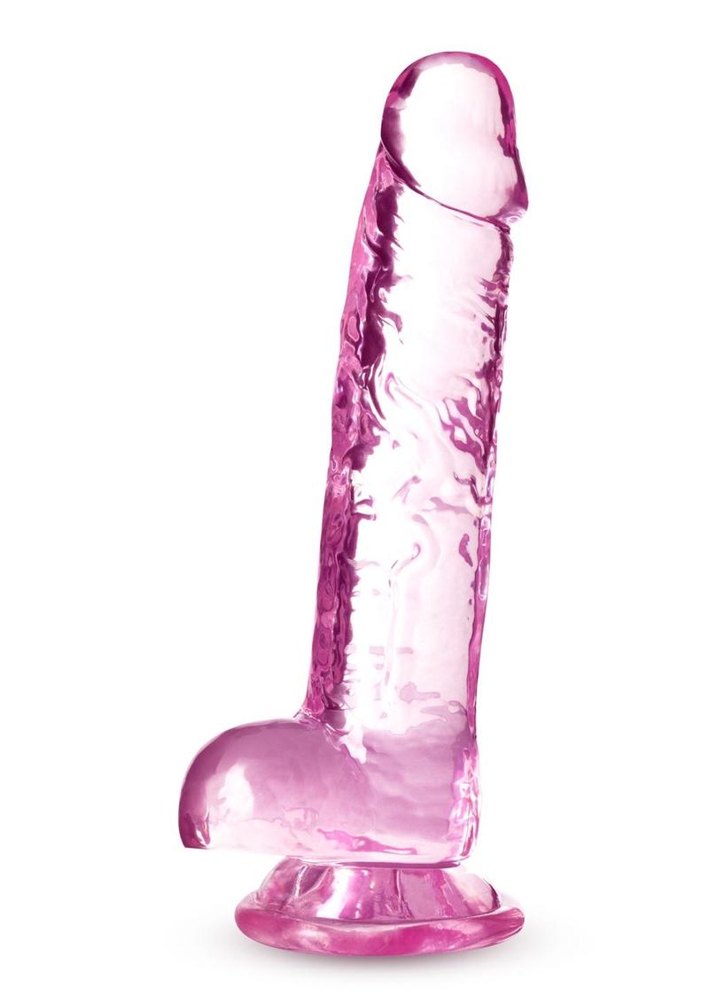 Load image into Gallery viewer, Naturally Yours Crystalline Dildo - Pink/Rose - 7in
