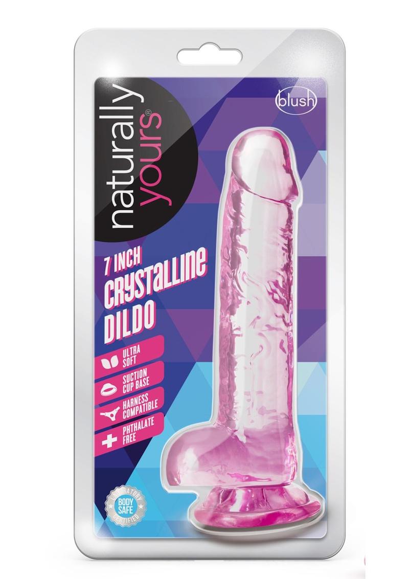 Load image into Gallery viewer, Naturally Yours Crystalline Dildo - Pink/Rose - 7in
