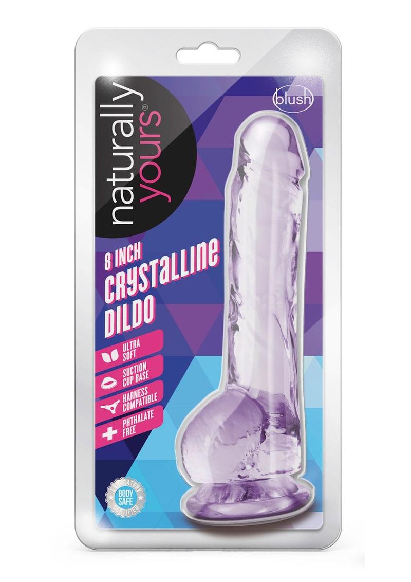 Load image into Gallery viewer, Naturally Yours Crystalline Dildo 8in - Amethyst - Purple
