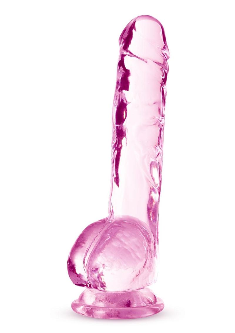 Load image into Gallery viewer, Naturally Yours Crystalline Dildo - Pink/Rose - 8in
