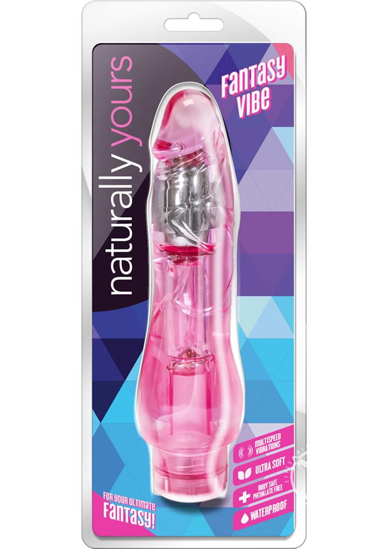 Load image into Gallery viewer, Naturally Yours Fantasy Vibrating Dildo - Pink - 8.5in

