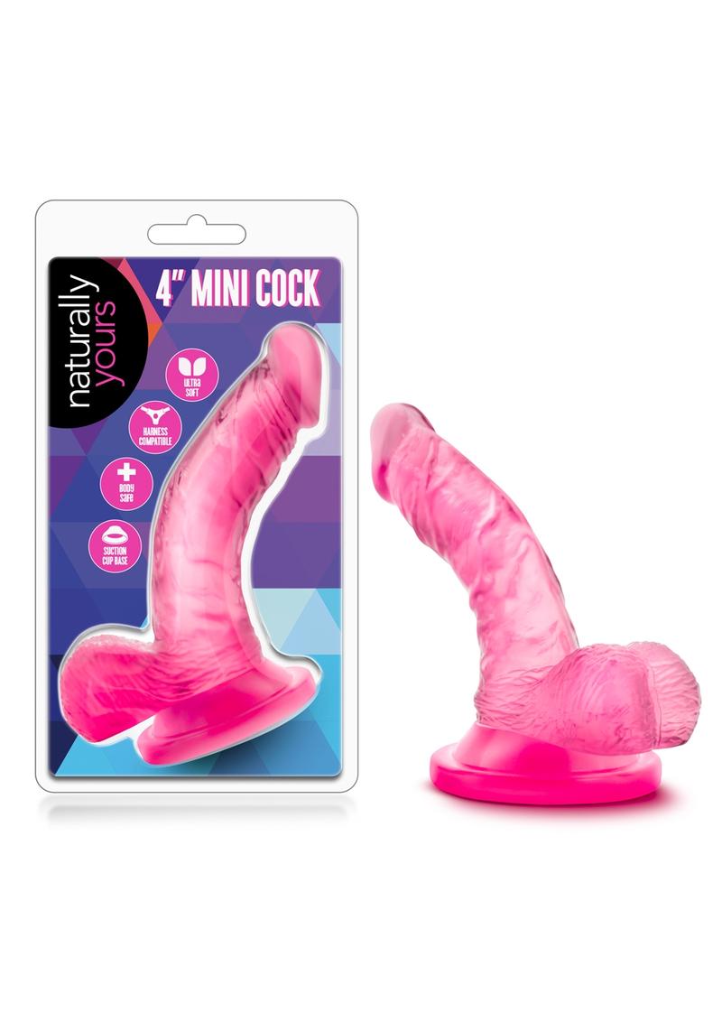 Load image into Gallery viewer, Naturally Yours Mini Dildo with Balls - Pink - 4.75in
