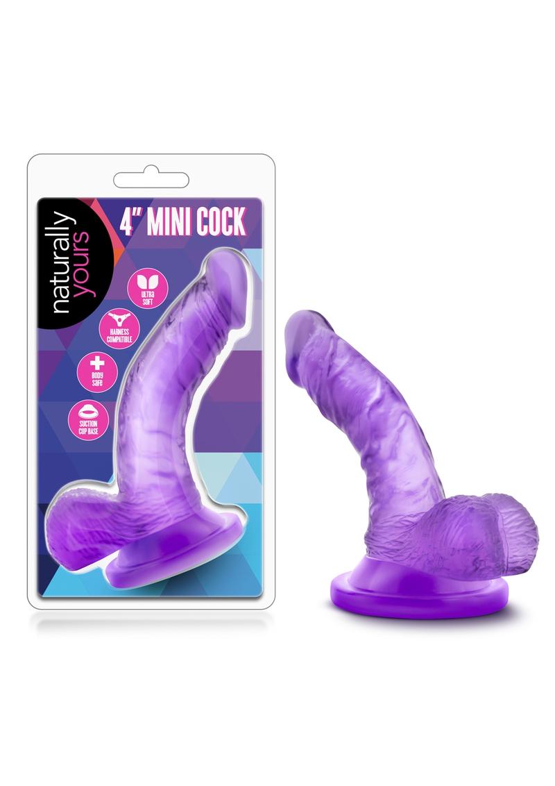 Load image into Gallery viewer, Naturally Yours Mini Dildo with Balls - Purple - 4.75in
