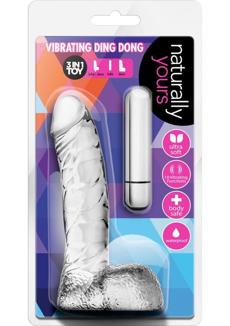 Load image into Gallery viewer, Naturally Yours Vibrating Ding Dong Dildo - Clear - 6.5in
