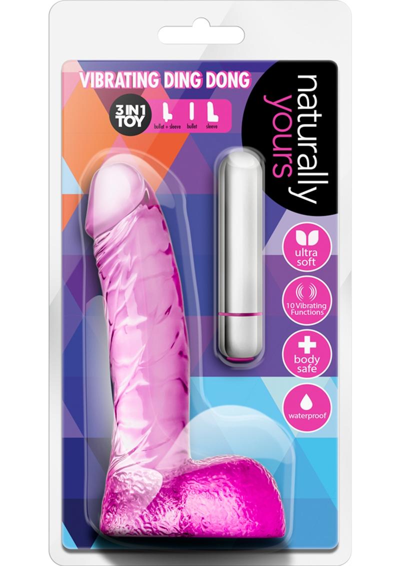 Load image into Gallery viewer, Naturally Yours Vibrating Ding Dong Dildo - Pink - 6.5in
