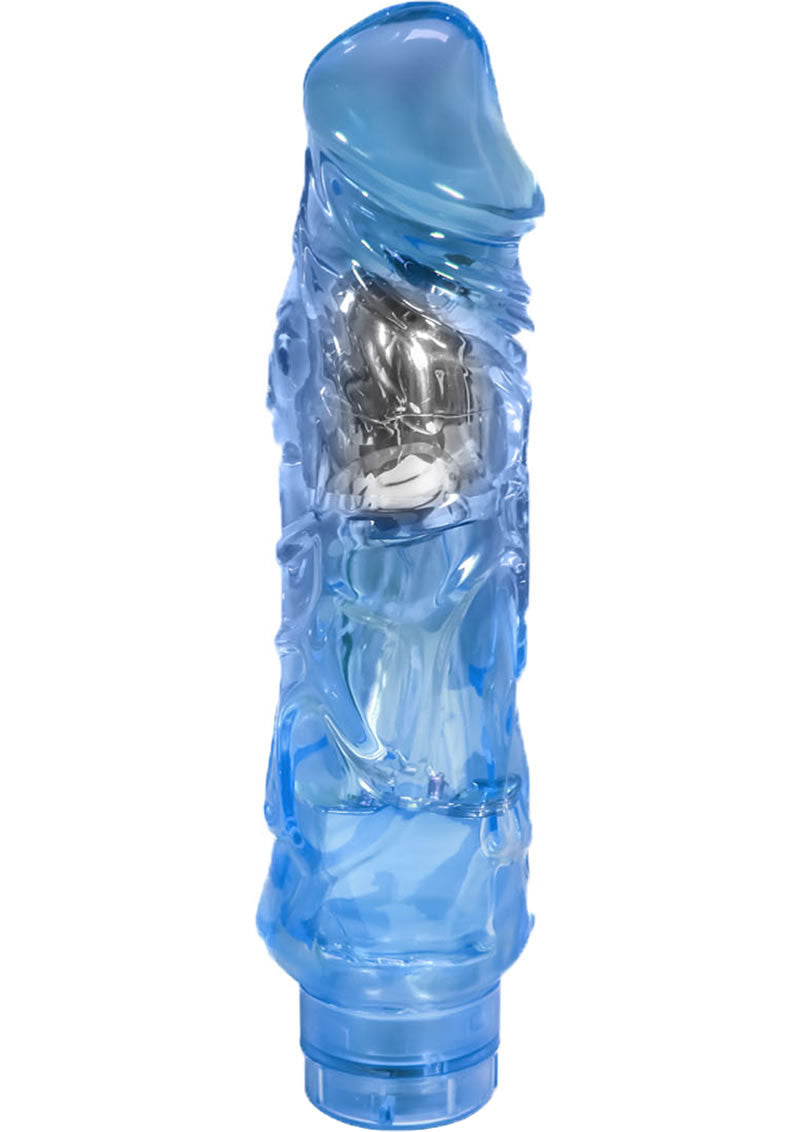 Load image into Gallery viewer, Naturally Yours Wild Ride Vibrating Dildo - Blue - 9in

