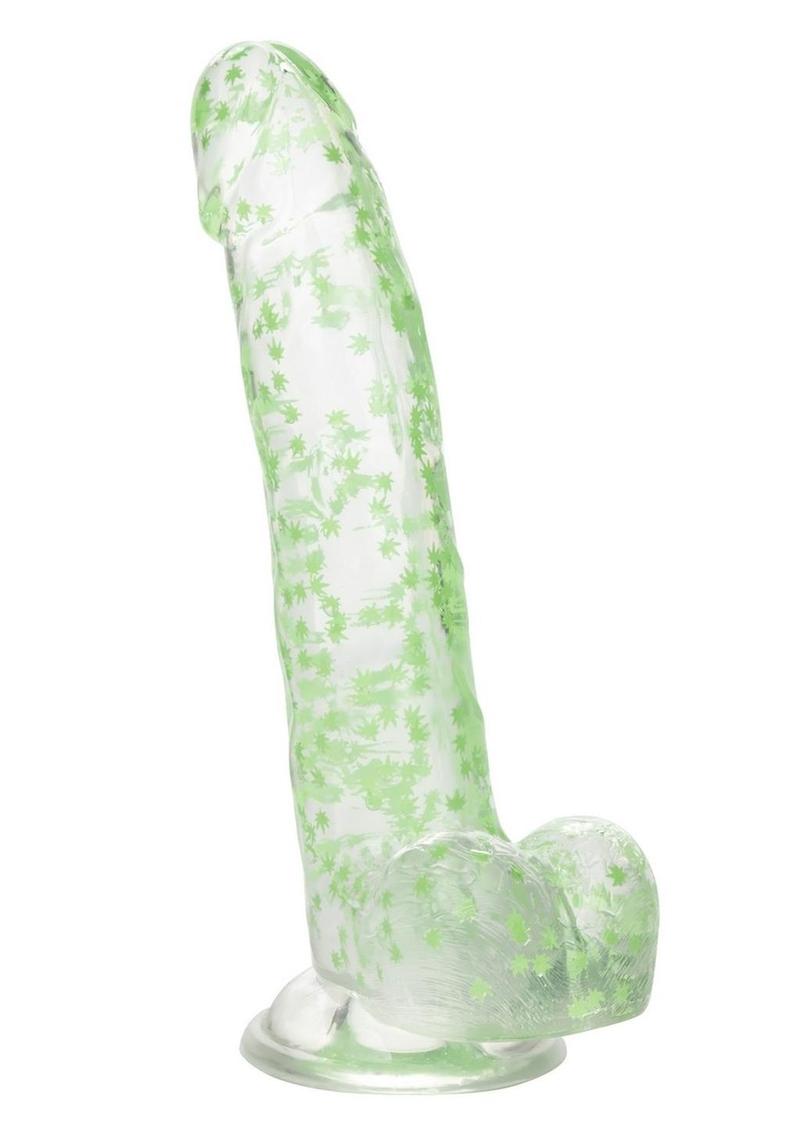 Load image into Gallery viewer, Naughty Bits I Leaf Dick Glow In The Dark Weed Leaf Filled Dildo - Glow In The Dark/Green
